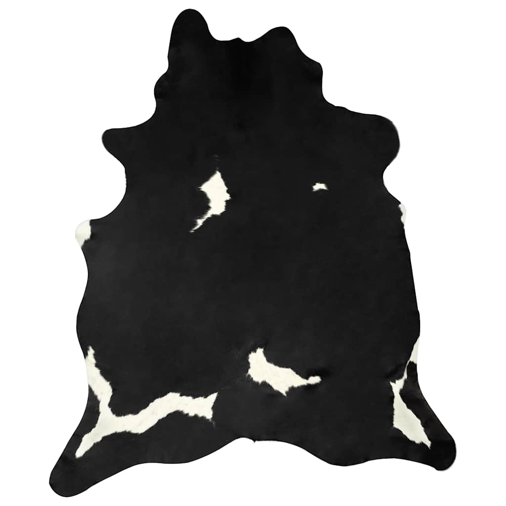 vidaXL Teppich Echtes Rindsleder Schwarz und Weiß 180x220 cm