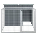 vidaXL Hundehütte mit Auslauf Anthrazit 153x194x110 cm Verzinkter Stahl