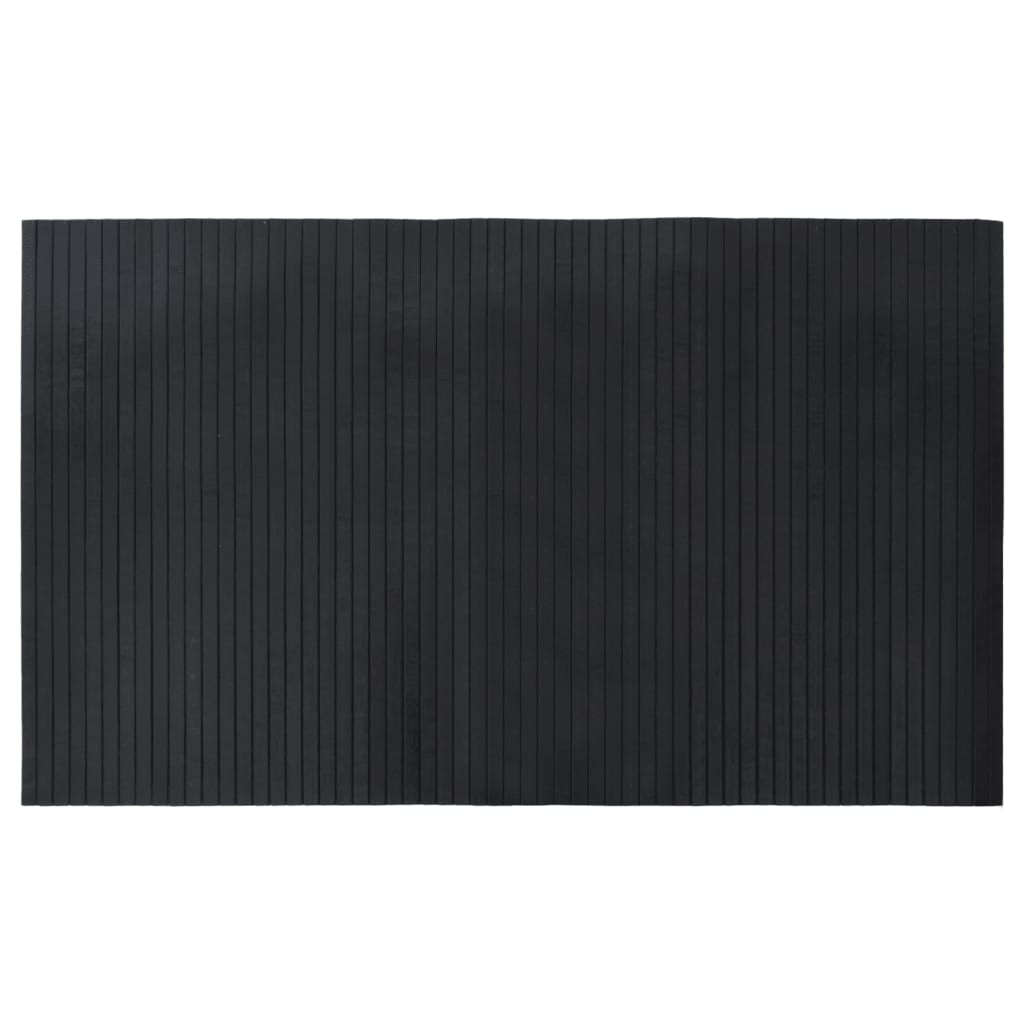 vidaXL Teppich Rechteckig Schwarz 60x100 cm Bambus