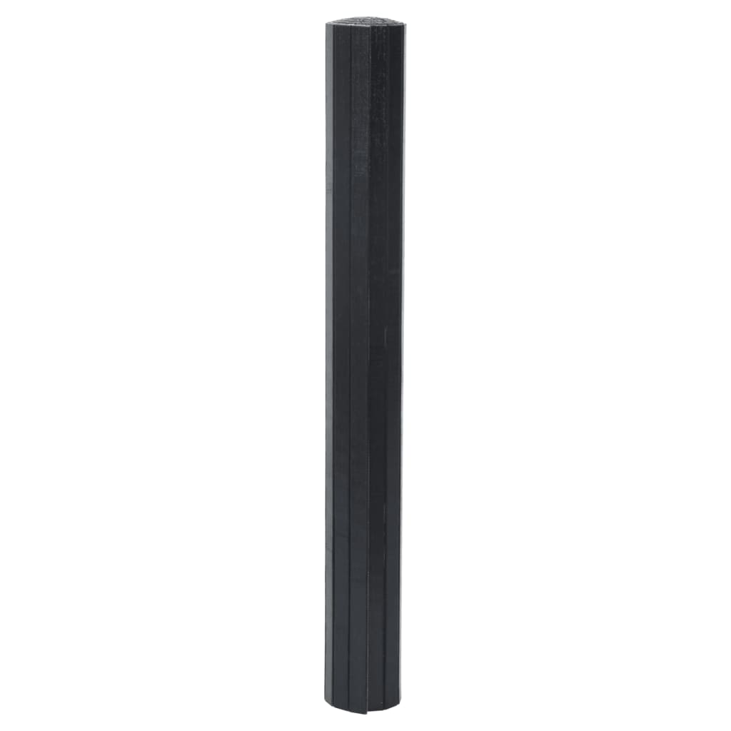 vidaXL Teppich Rechteckig Schwarz 60x100 cm Bambus