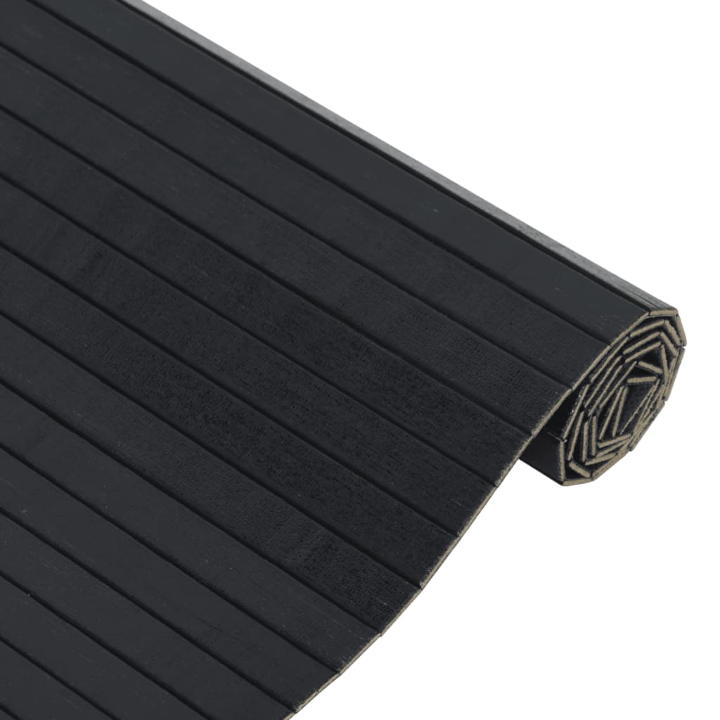 vidaXL Teppich Rechteckig Schwarz 60x100 cm Bambus