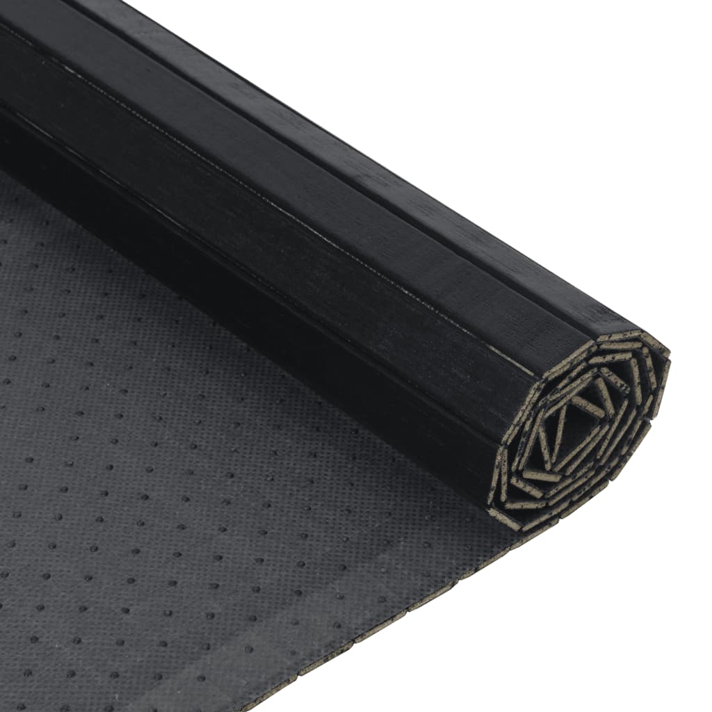 vidaXL Teppich Rechteckig Schwarz 60x100 cm Bambus
