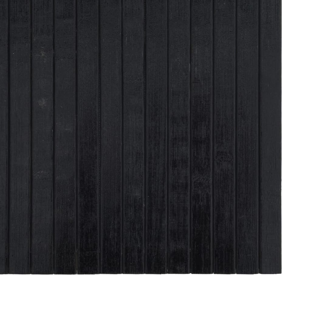 vidaXL Teppich Rechteckig Schwarz 60x100 cm Bambus