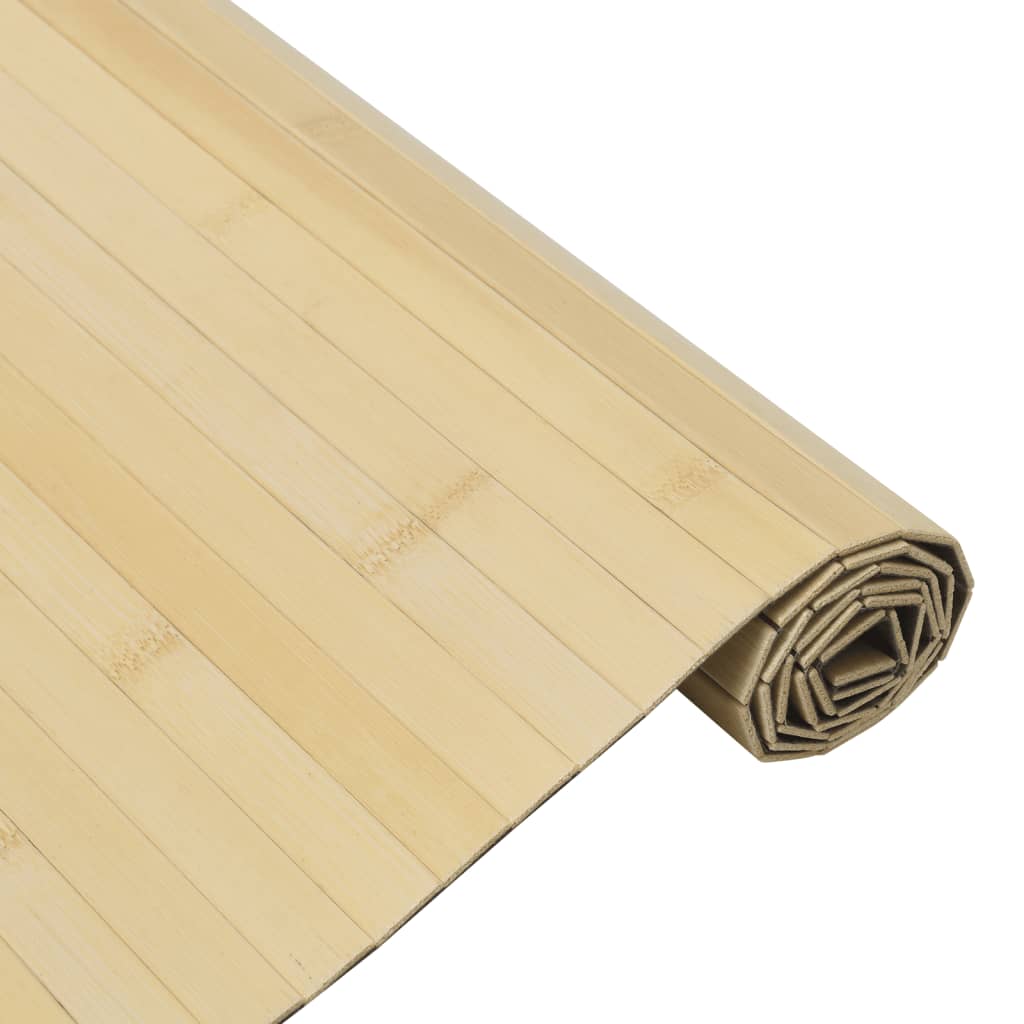 vidaXL Teppich Rechteckig Hell Natur 60x100 cm Bambus