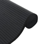 vidaXL Teppich Quadratisch Schwarz 100x100 cm Bambus