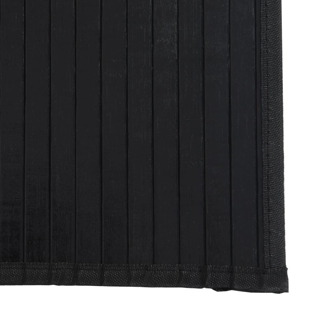 vidaXL Teppich Quadratisch Schwarz 100x100 cm Bambus