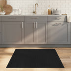 vidaXL Teppich Quadratisch Schwarz 100x100 cm Bambus