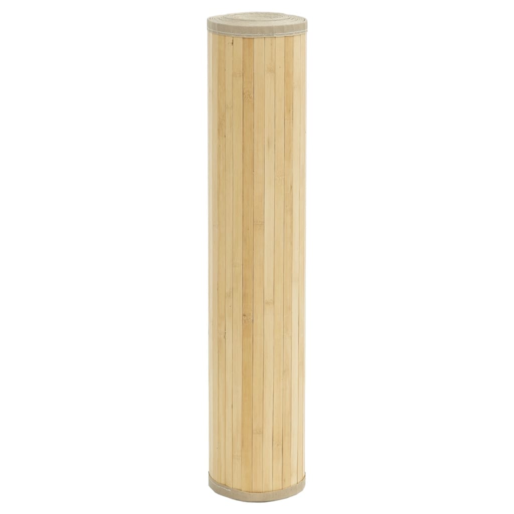 vidaXL Teppich Quadratisch Hell Natur 100x100 cm Bambus