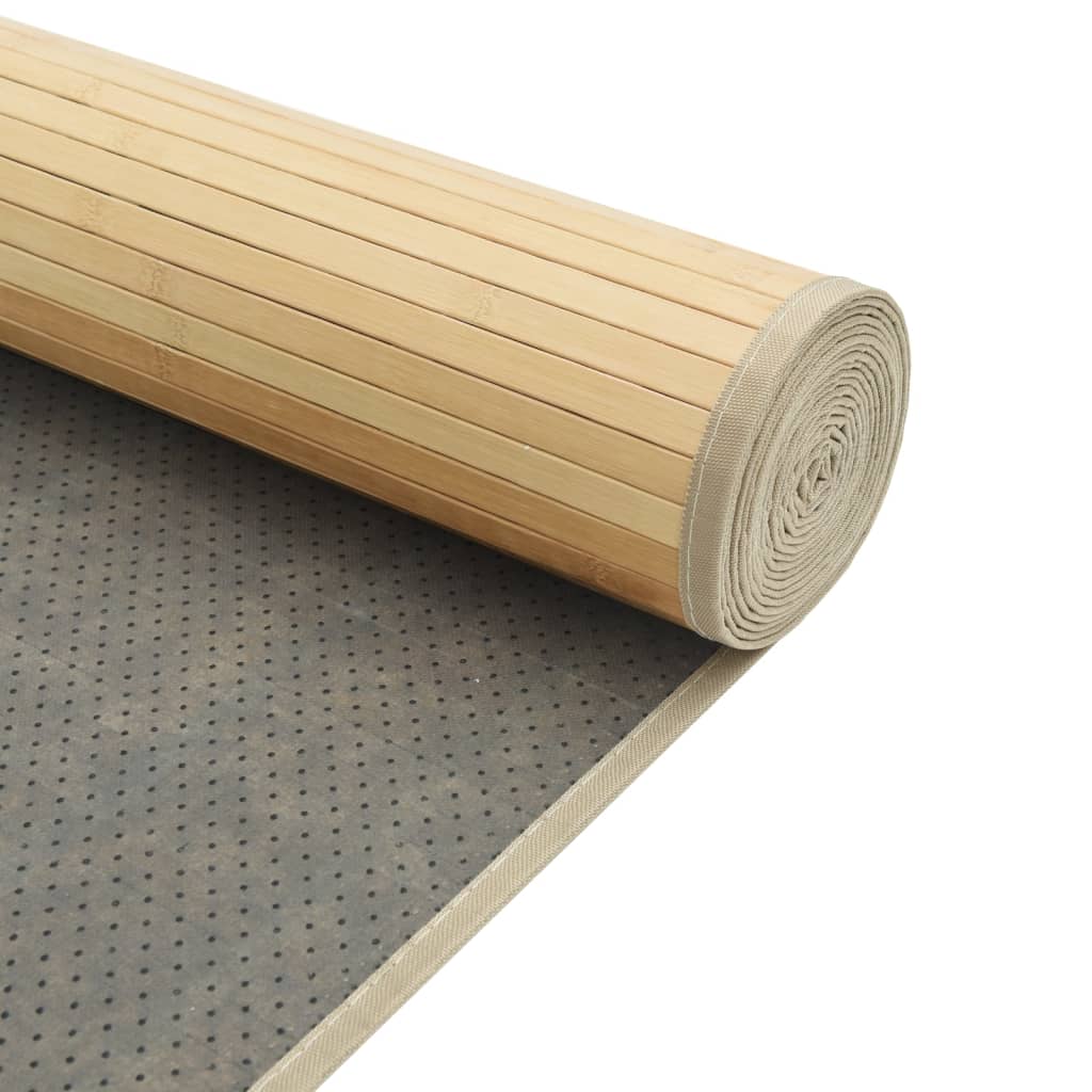 vidaXL Teppich Quadratisch Hell Natur 100x100 cm Bambus