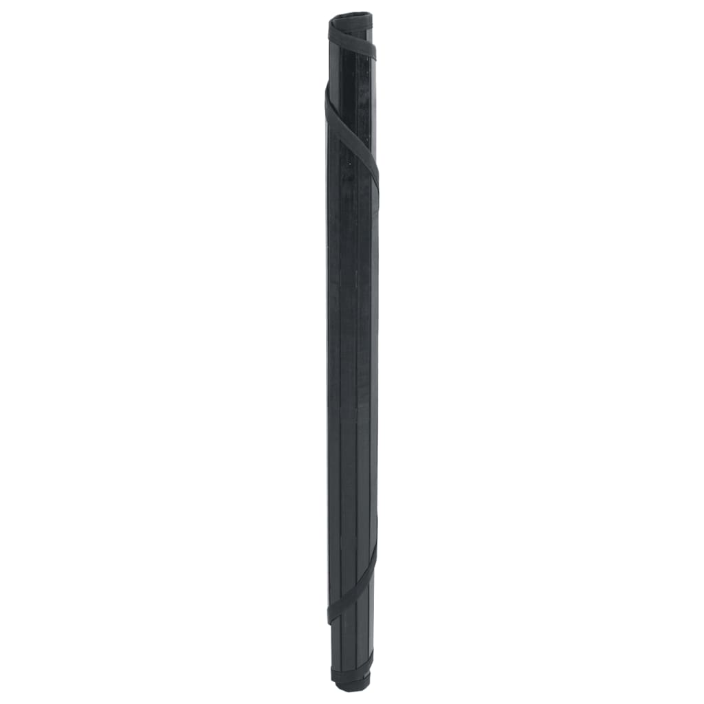 vidaXL Teppich Rund Schwarz 60 cm Bambus