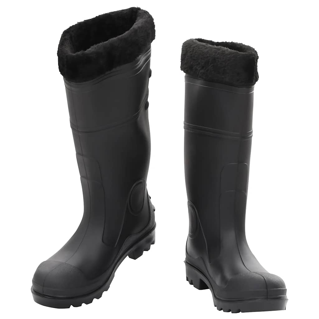 vidaXL Gummistiefel mit Herausnehmbarem Innenfutter Schwarz Gr. 38 PVC