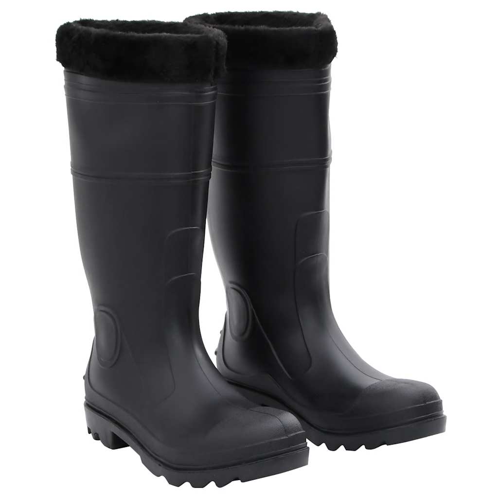 vidaXL Gummistiefel mit Herausnehmbarem Innenfutter Schwarz Gr. 38 PVC