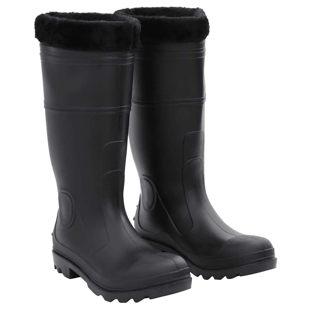vidaXL Gummistiefel mit Herausnehmbarem Innenfutter Schwarz Gr. 38 PVC