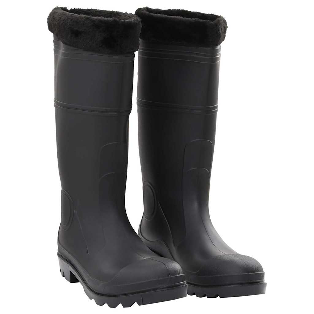 vidaXL Gummistiefel mit Herausnehmbarem Innenfutter Schwarz Gr. 38 PVC