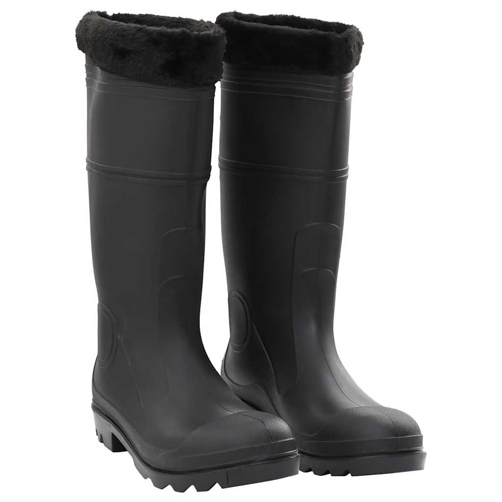 vidaXL Gummistiefel mit Herausnehmbarem Innenfutter Schwarz Gr. 38 PVC