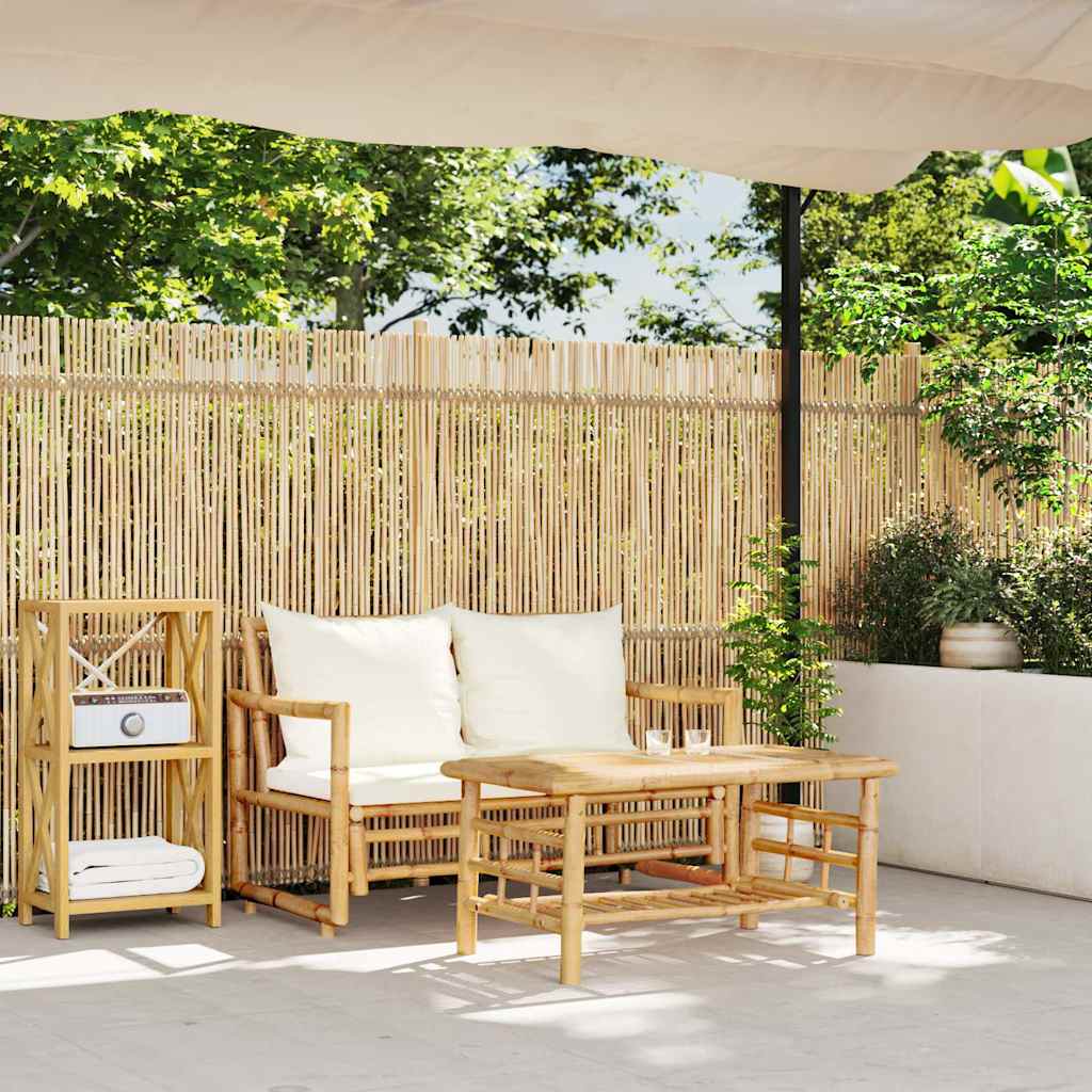 vidaXL 2-teiliges Gartensofa-Set mit Kissen Bambus