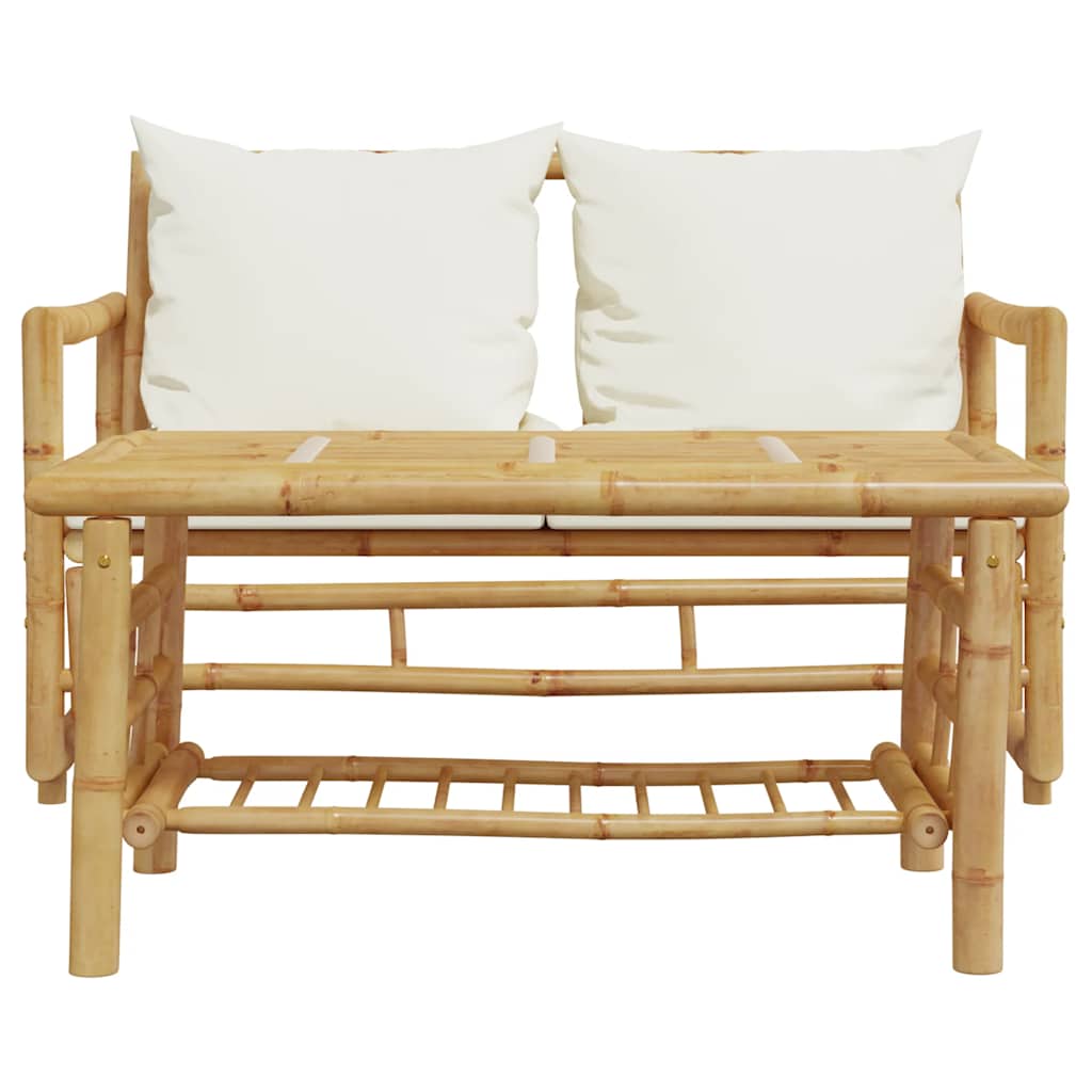 vidaXL 2-teiliges Gartensofa-Set mit Kissen Bambus