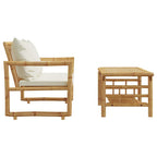 vidaXL 2-teiliges Gartensofa-Set mit Kissen Bambus