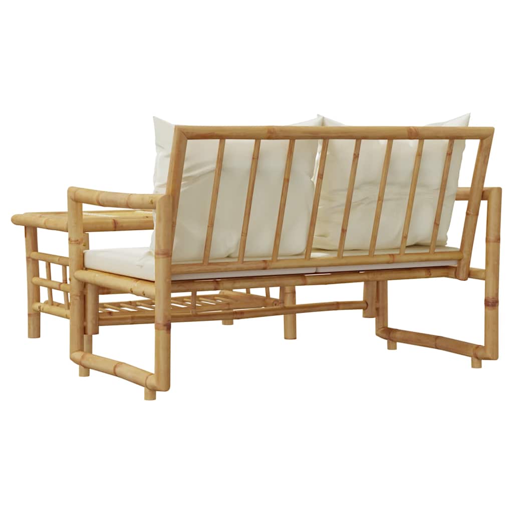 vidaXL 2-teiliges Gartensofa-Set mit Kissen Bambus