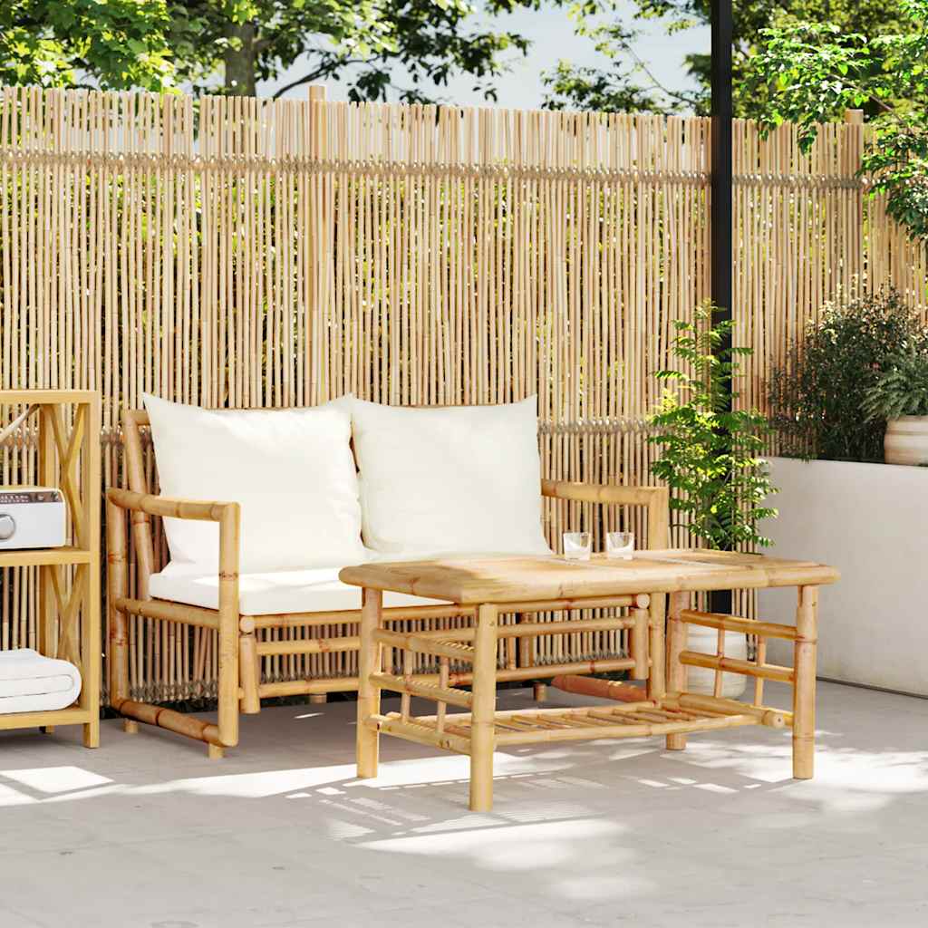 vidaXL 2-teiliges Gartensofa-Set mit Kissen Bambus
