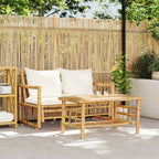 vidaXL 2-teiliges Gartensofa-Set mit Kissen Bambus