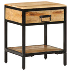 vidaXL Nachttisch Braun 40 x 35 x 50 cm Massives Mango Holz und Metall