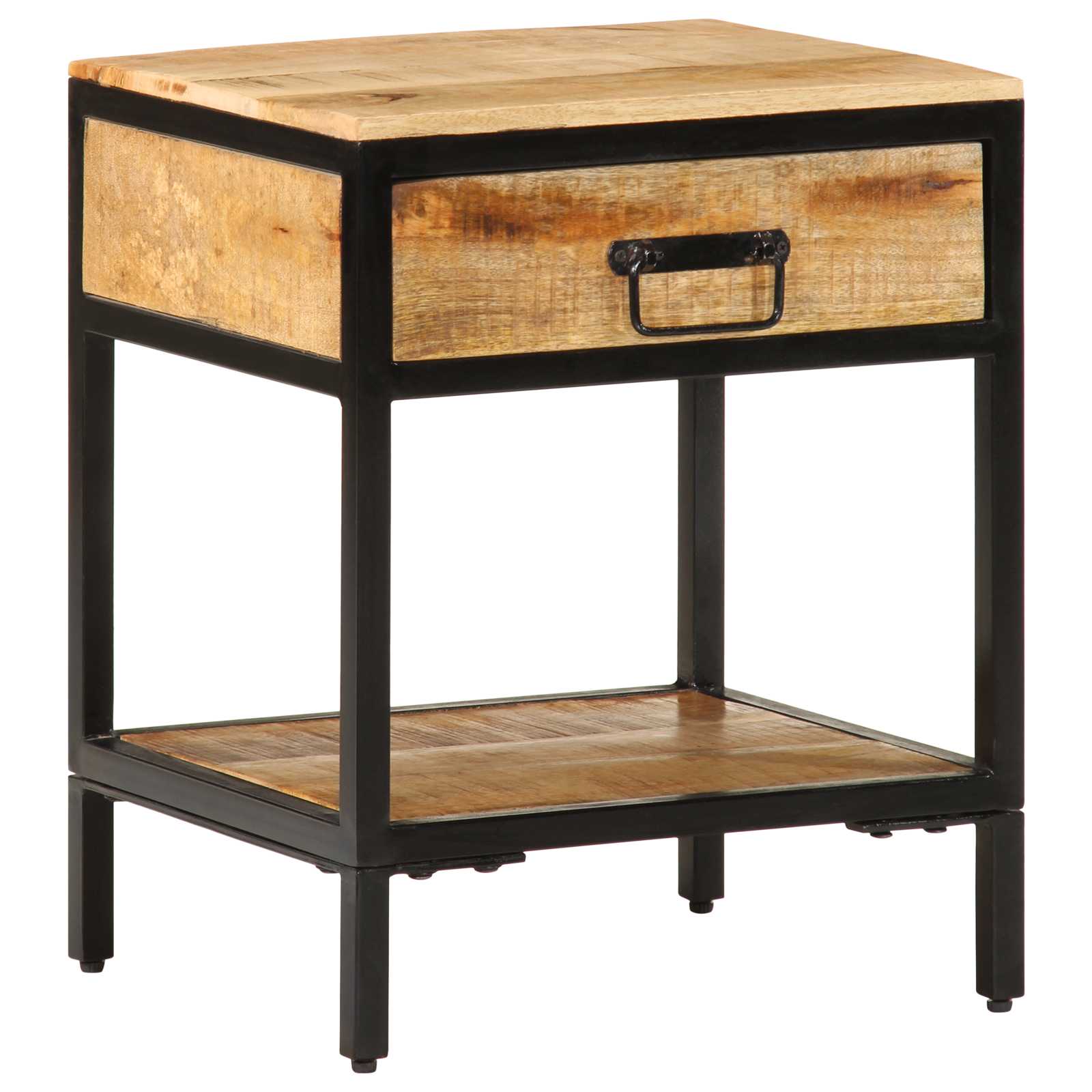 vidaXL Nachttisch Braun 40 x 35 x 50 cm Massives Mango Holz und Metall