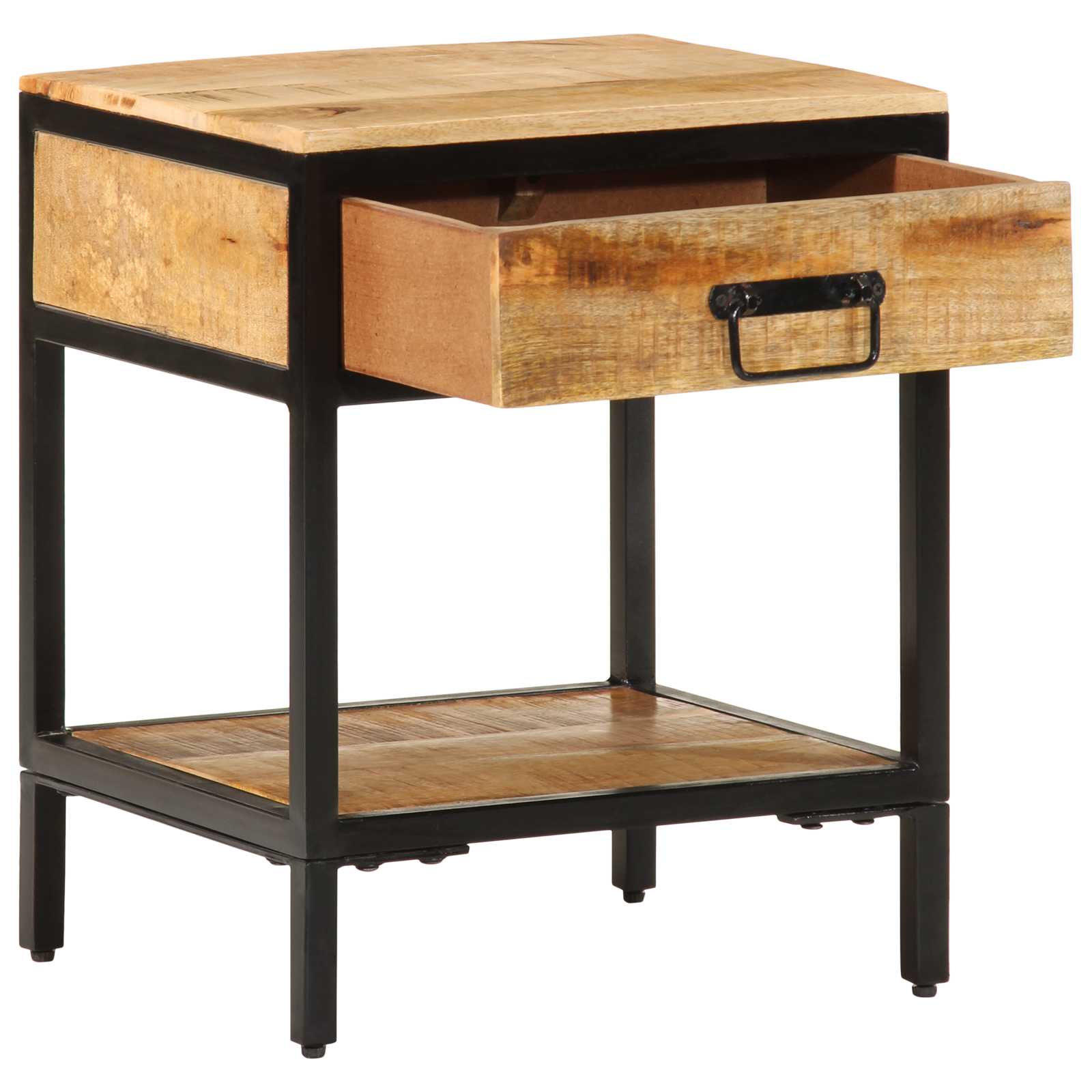 vidaXL Nachttisch Braun 40 x 35 x 50 cm Massives Mango Holz und Metall