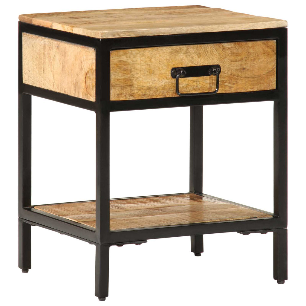 vidaXL Nachttisch Braun 40 x 35 x 50 cm Massives Mango Holz und Metall