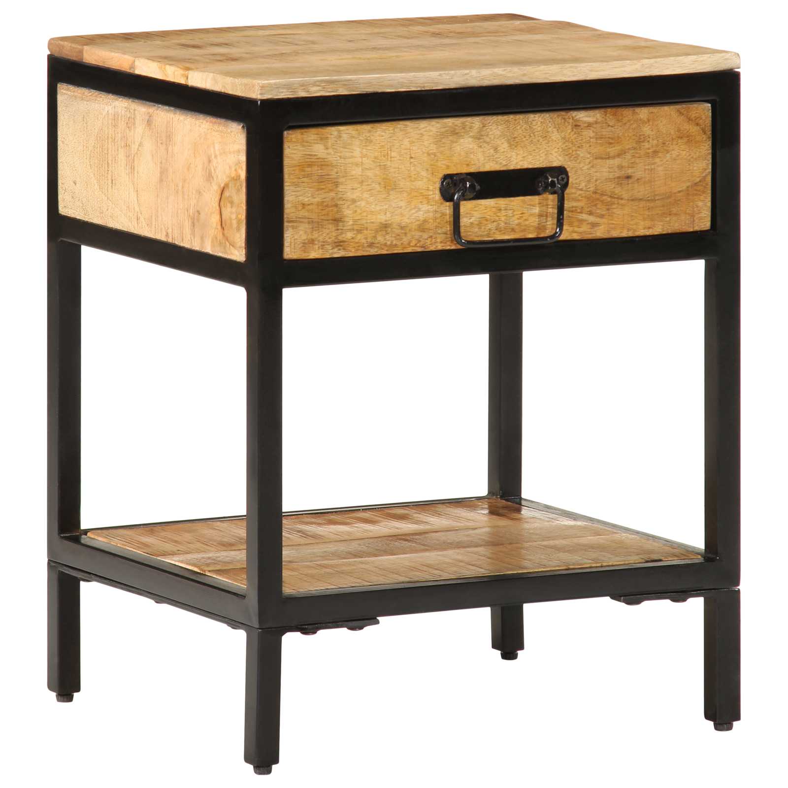 vidaXL Nachttisch Braun 40 x 35 x 50 cm Massives Mango Holz und Metall