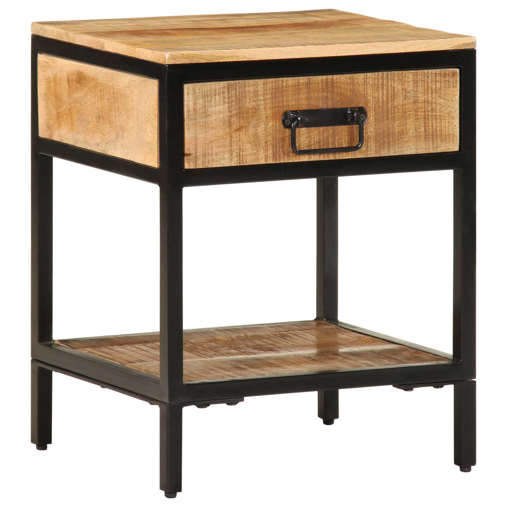 vidaXL Nachttisch Braun 40 x 35 x 50 cm Massives Mango Holz und Metall