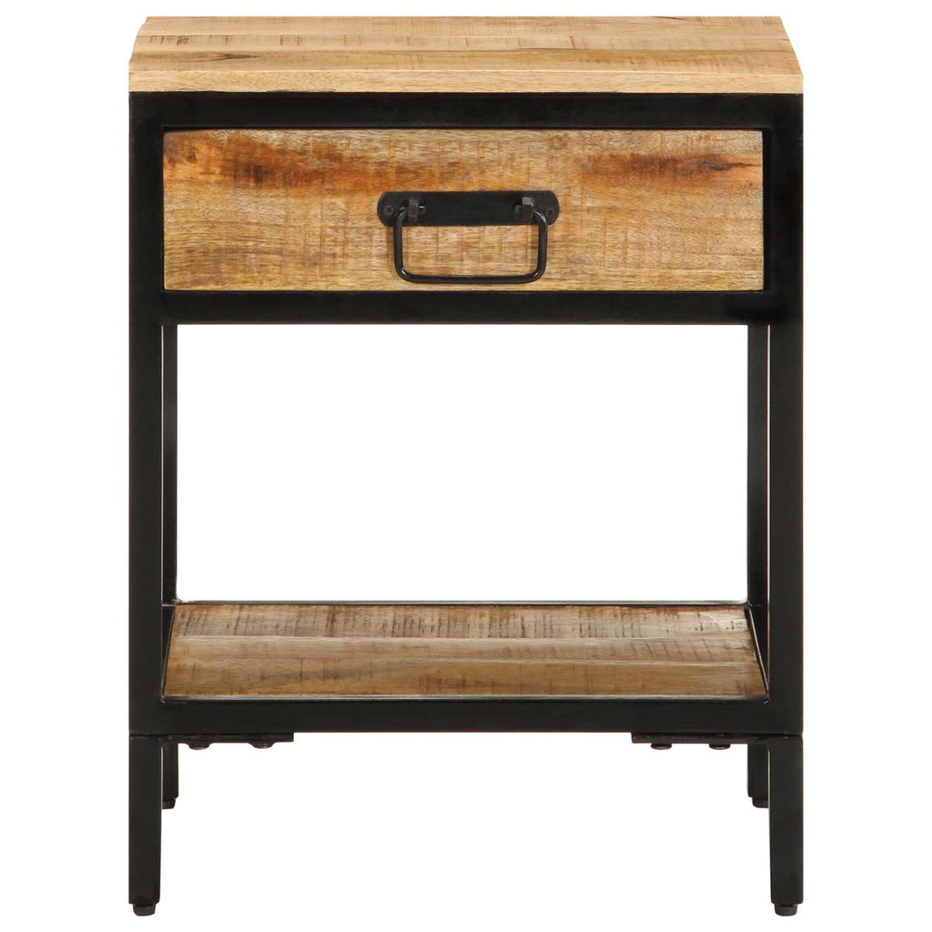 vidaXL Nachttisch Braun 40 x 35 x 50 cm Massives Mango Holz und Metall
