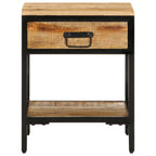 vidaXL Nachttisch Braun 40 x 35 x 50 cm Massives Mango Holz und Metall