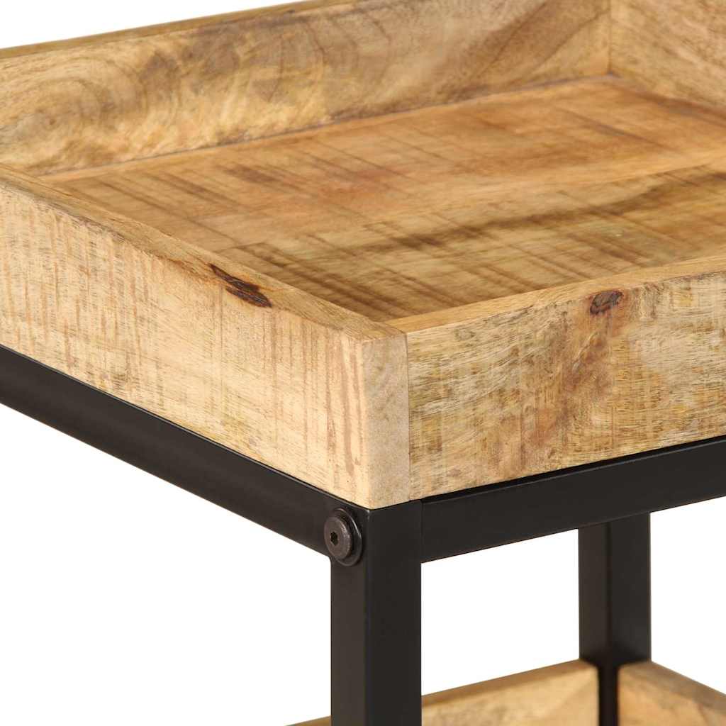 vidaXL Beistelltisch mit Regal Braun 35 x 35 x 45 cm Massivholz Mango