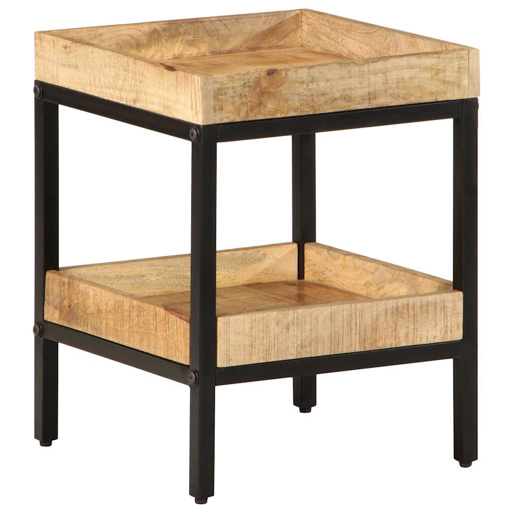 vidaXL Beistelltisch mit Regal Braun 35 x 35 x 45 cm Massivholz Mango