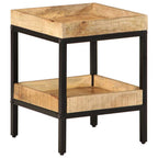 vidaXL Beistelltisch mit Regal Braun 35 x 35 x 45 cm Massivholz Mango