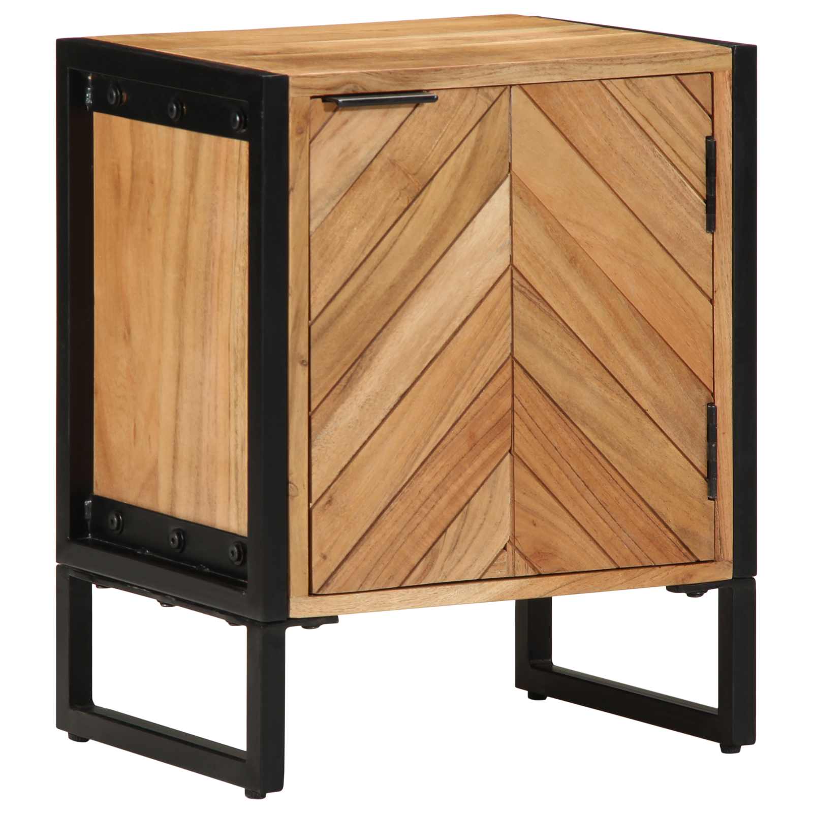 vidaXL Nachttisch Braun 40 x 30 x 50 cm Massivholz Akazie und Metall