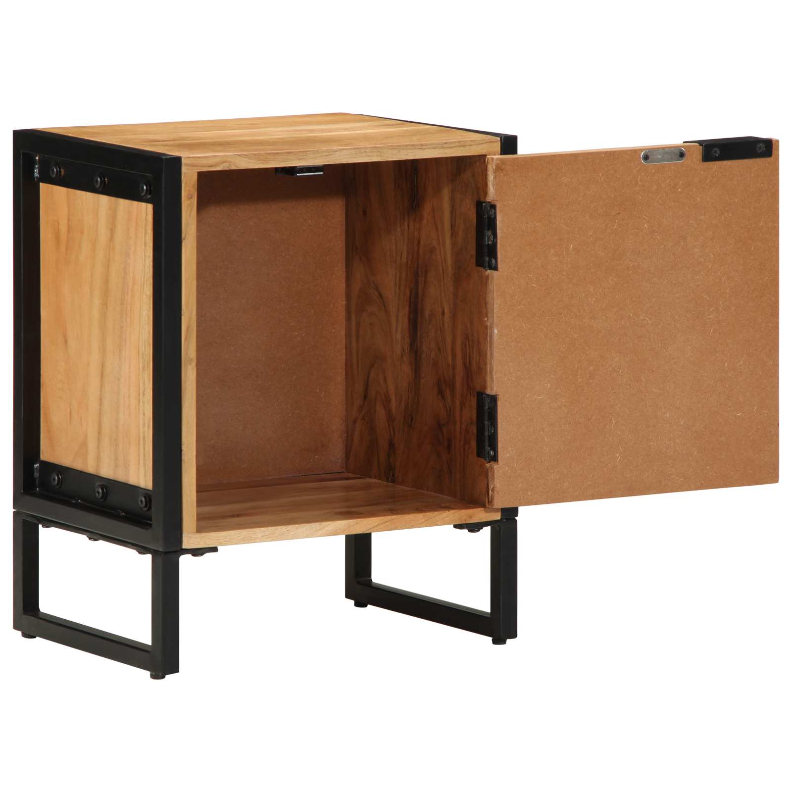 vidaXL Nachttisch Braun 40 x 30 x 50 cm Massivholz Akazie und Metall