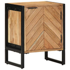 vidaXL Nachttisch Braun 40 x 30 x 50 cm Massivholz Akazie und Metall