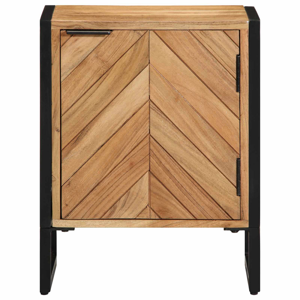 vidaXL Nachttisch Braun 40 x 30 x 50 cm Massivholz Akazie und Metall