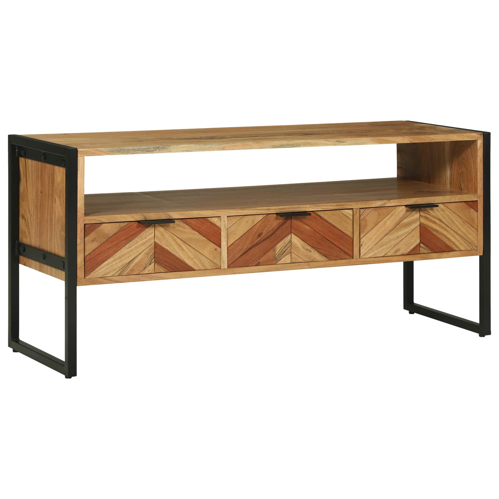 vidaXL TV-Schränk Braun 100 x 35 x 50 cm Massivholz Akazie
