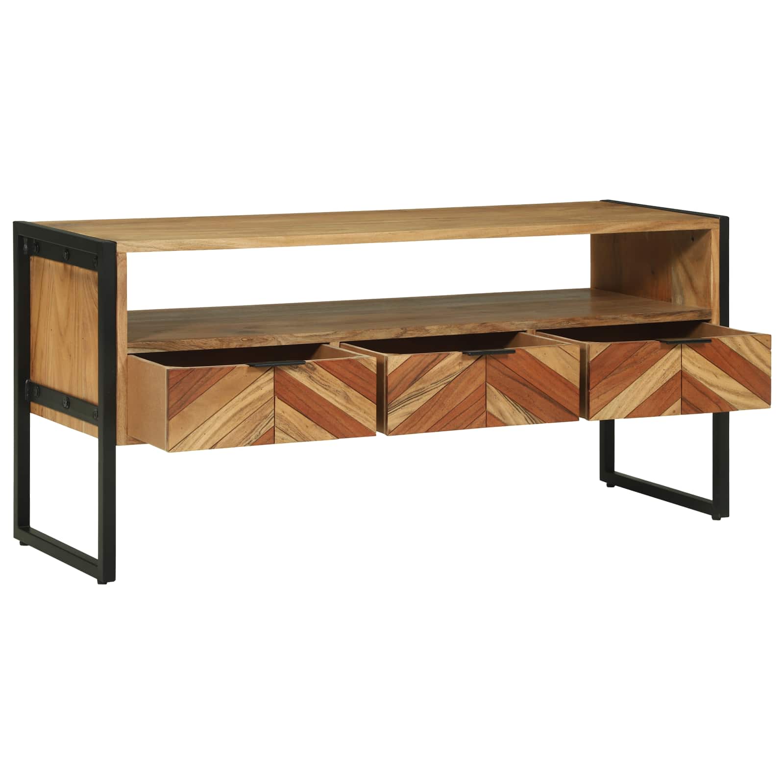 vidaXL TV-Schränk Braun 100 x 35 x 50 cm Massivholz Akazie