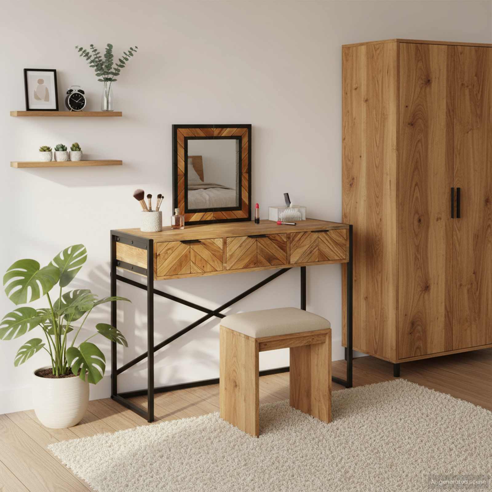 vidaXL Schminktisch Braun 100 x 40 x 120 cm Massivholz Akazie