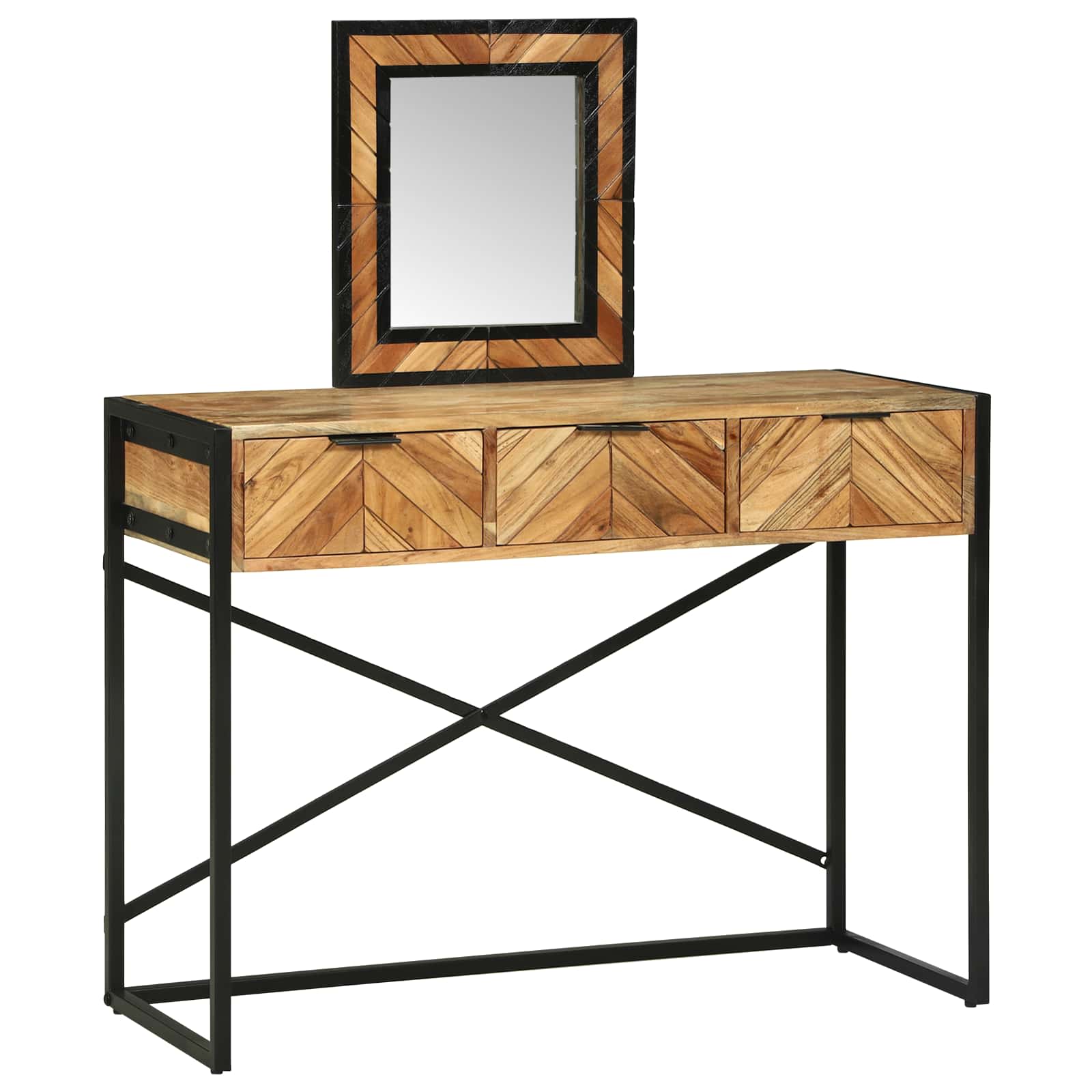 vidaXL Schminktisch Braun 100 x 40 x 120 cm Massivholz Akazie