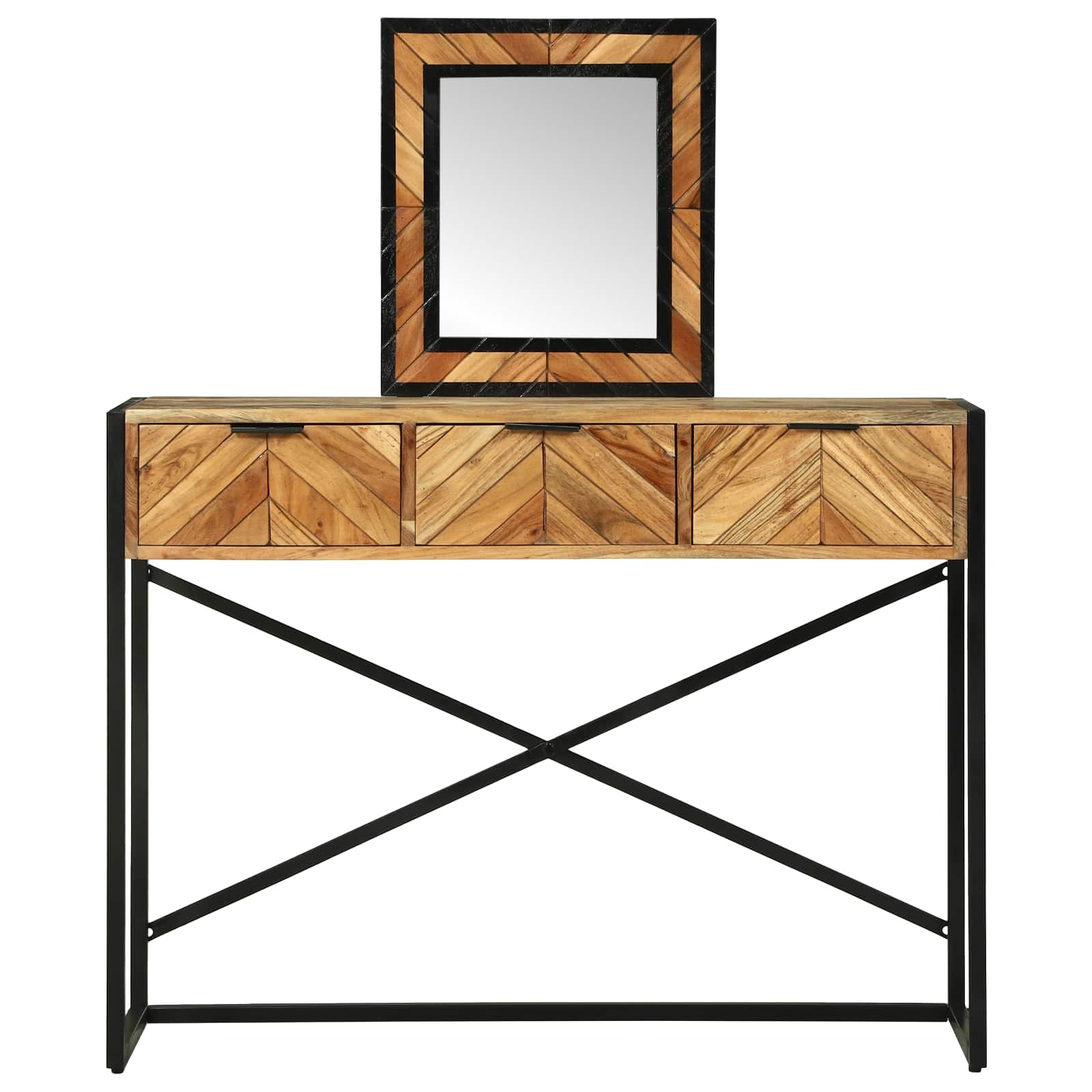 vidaXL Schminktisch Braun 100 x 40 x 120 cm Massivholz Akazie