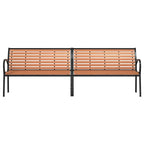 vidaXL Gartenbank Braun 231 cm Holz & Pulverbeschichteter Stahl