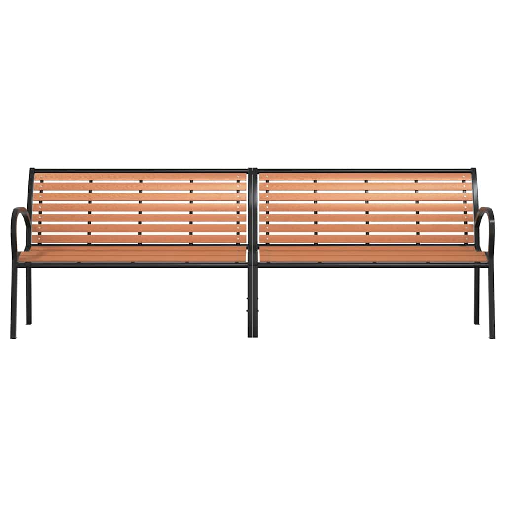 vidaXL Gartenbank Braun 231 cm Holz & Pulverbeschichteter Stahl