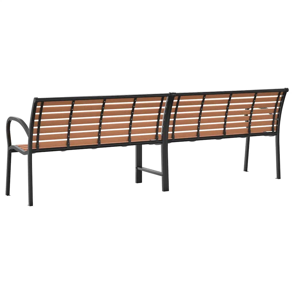 vidaXL Gartenbank Braun 231 cm Holz & Pulverbeschichteter Stahl