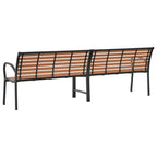 vidaXL Gartenbank Braun 231 cm Holz & Pulverbeschichteter Stahl