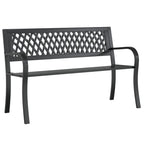 vidaXL Gartenbank Schwarz 120 cm Stahl